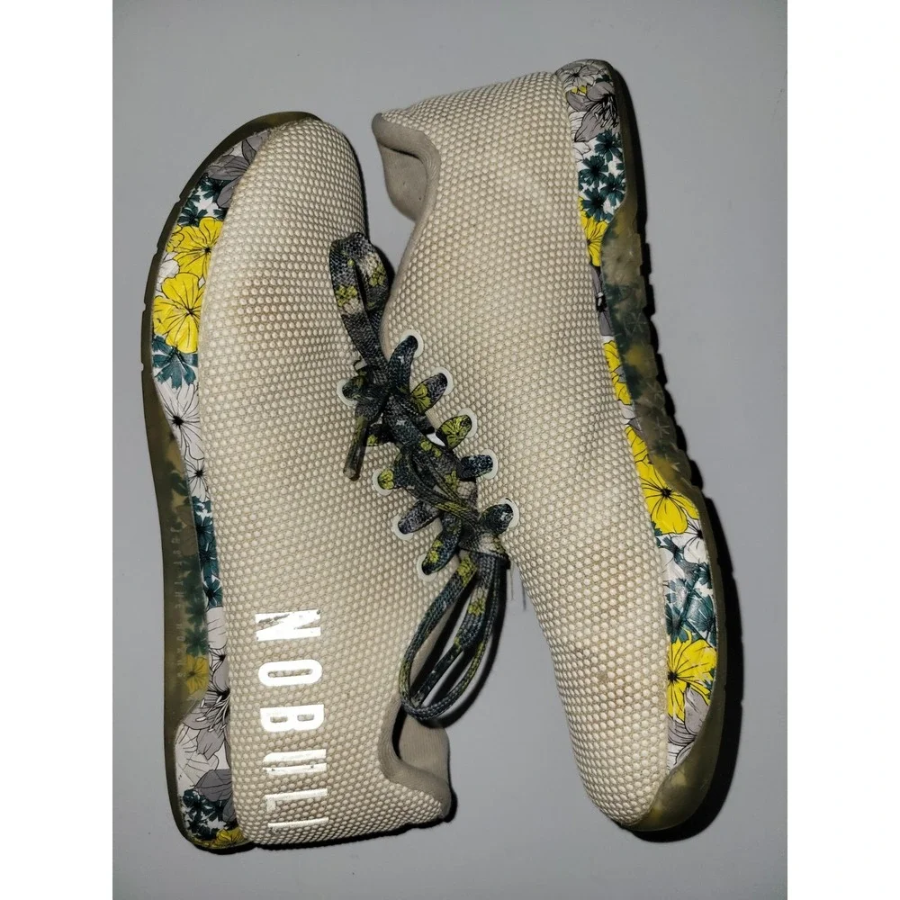 NO BULL Spring Fling SuperFabric Cream/Floral Low Top Sneakers Womens 9 Mens 7.5